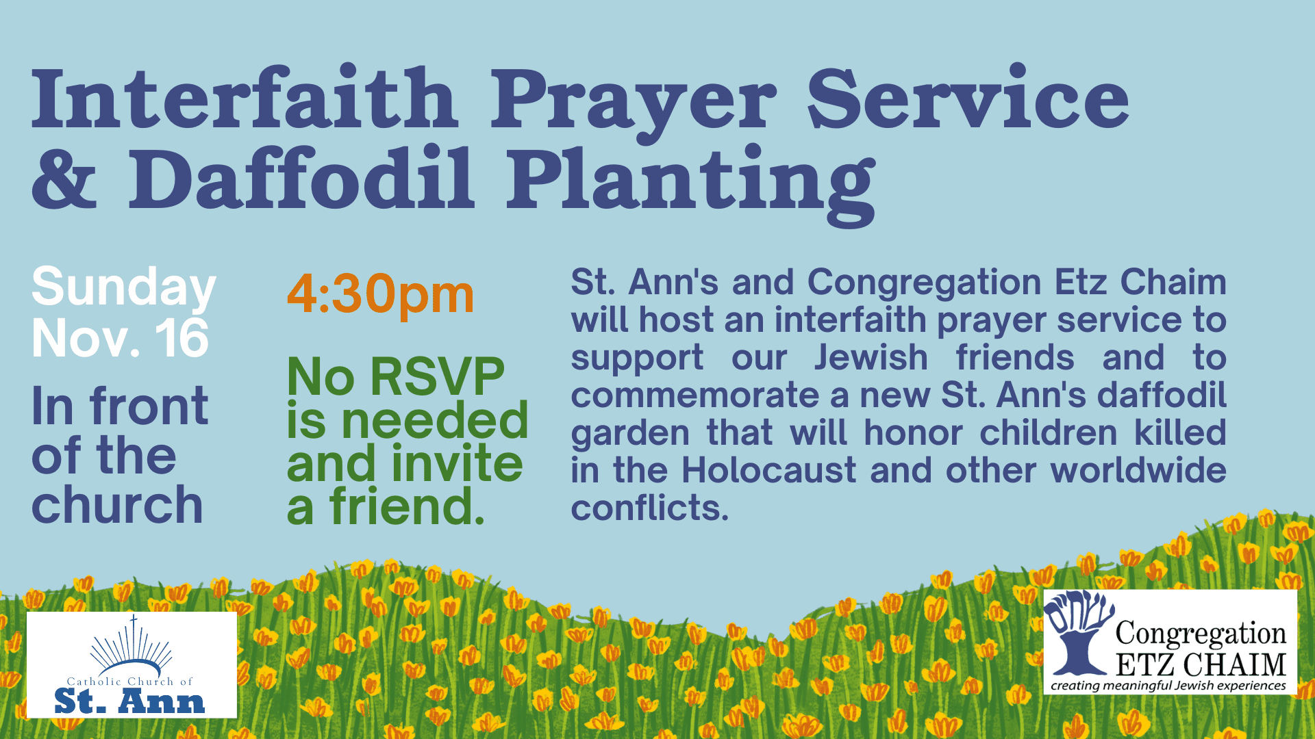 Interfaith Prayer Service & Daffodil Planting