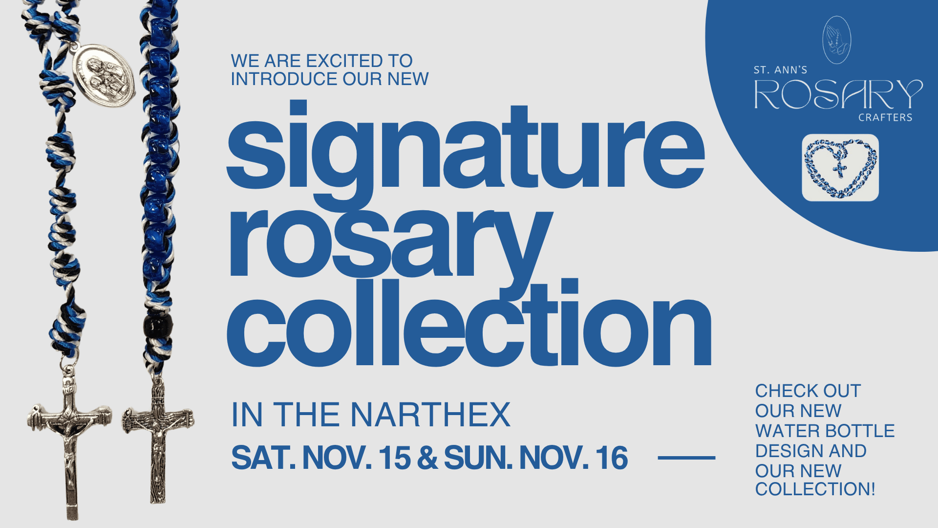 Rosary crafters in the narthex